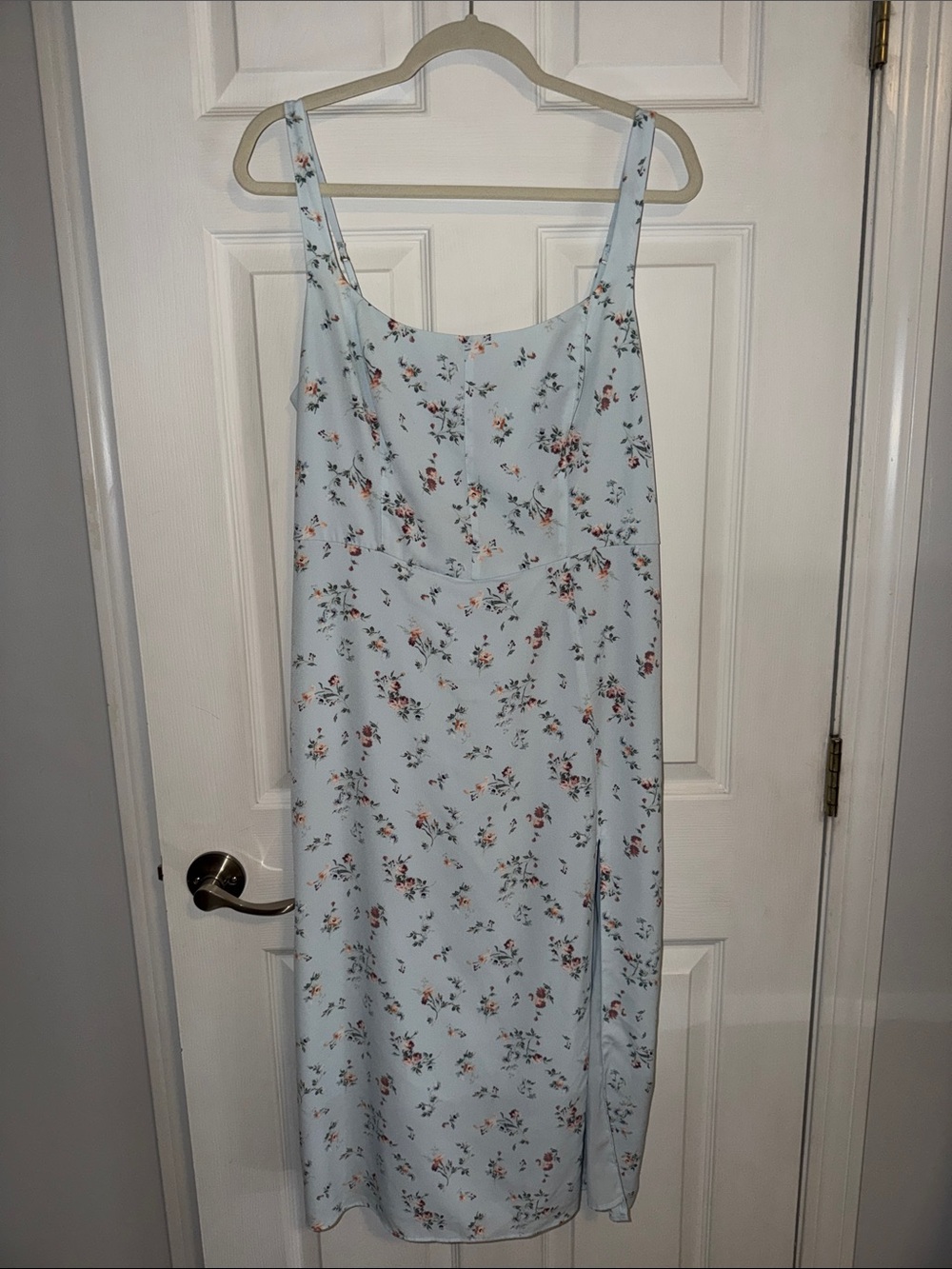 Abercrombie & Fitch Light Blue Floral Midi Slip Dress